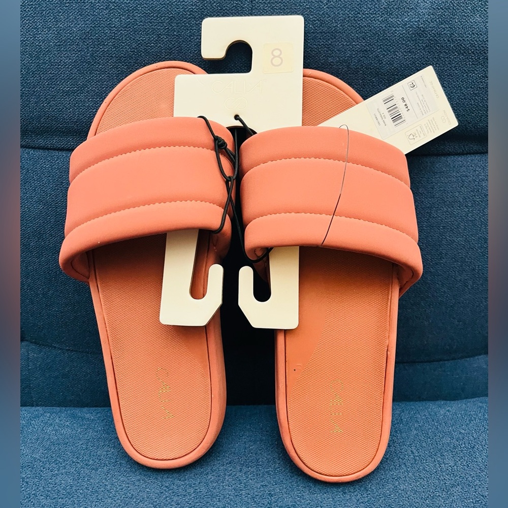 NEW CALIA Women's SoleForm Slide Sandals Casual Activewear Size 8  Terracotta